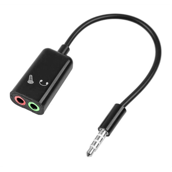 POWERTECH καλώδιο 3.5mm σε 2x 3.5mm CAB-J029, 0.20m, μαύρο
