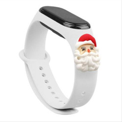 Strap Xmas Wristband for Xiaomi Mi Band 4 / Mi Band 3 Christmas Silicone Strap Bracelet White