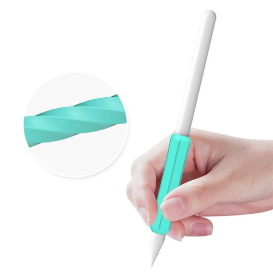 Stoyobe Silicone Holder Set for Apple Pencil 1 / 2 Huawei M-Pencil Turquoise+Light Green+White (3 Pack)
