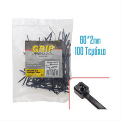 GRIP Δεματικά 2,0x60mm Μαύρο 100τμχ GRIP Δεματικά 2,0x60mm Μαύρο 100τμχ