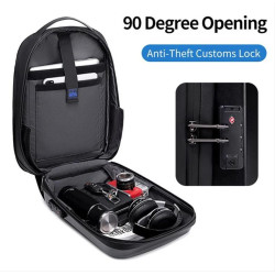 ARCTIC HUNTER τσάντα πλάτης B00487 θήκη laptop 15.6", λουκέτο TSA, μαύρη