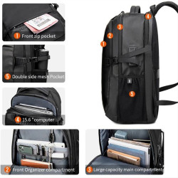 ARCTIC HUNTER τσάντα πλάτης B00388 με θήκη laptop 15.6", USB, μπλε