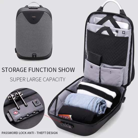 ARCTIC HUNTER τσάντα πλάτης B00208-DG με θήκη laptop 15.6", γκρι ARCTIC HUNTER τσάντα πλάτης B00208-DG με θήκη laptop 15.6", γκρι