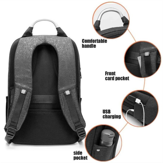 ARCTIC HUNTER τσάντα πλάτης B00218L με θήκη laptop 15.6", USB, γκρι