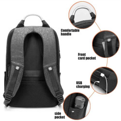 ARCTIC HUNTER τσάντα πλάτης B00218L με θήκη laptop 15.6", USB, μαύρη