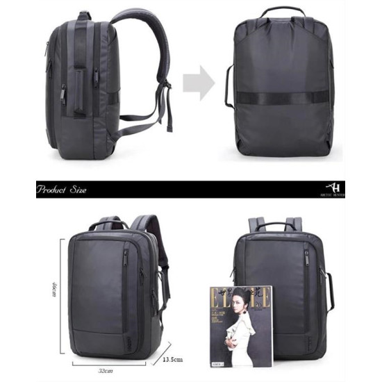 ARCTIC HUNTER τσάντα πλάτης 1500362 με θήκη laptop 15.6", μαύρη