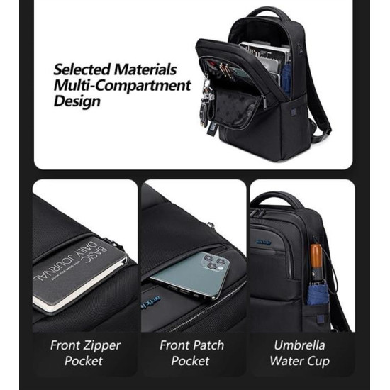 ARCTIC HUNTER τσάντα πλάτης B00477 με θήκη laptop 15.6", μαύρη ARCTIC HUNTER τσάντα πλάτης B00477 με θήκη laptop 15.6", μαύρη