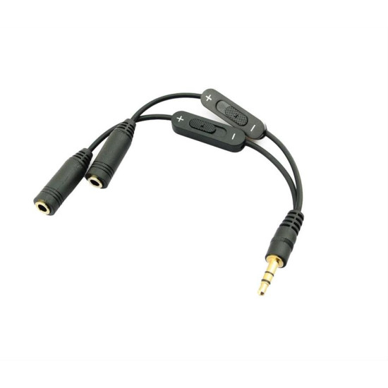 POWERTECH Splitter 3.5mm σε 2x 3.5mm CAB-J030, Volume Control, 0.20m POWERTECH Splitter 3.5mm σε 2x 3.5mm CAB-J030, Volume Control, 0.20m