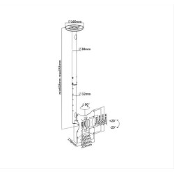 BRATECK βάση TV οροφής LCD-504A, για οθόνες 32-42", έως 30kg