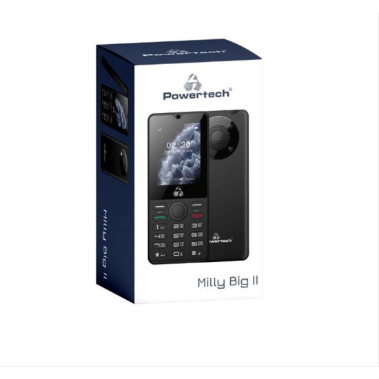 POWERTECH κινητό τηλέφωνο Milly Big II, 2.4", με φακό, μαύρο PTM-32 POWERTECH κινητό τηλέφωνο Milly Big II, 2.4", με φακό, μαύρο PTM-32