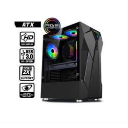 ARMAGGEDDON ATX RGB GAMING PC CASE TRON HOLO 5 BLACK - HOLO5B