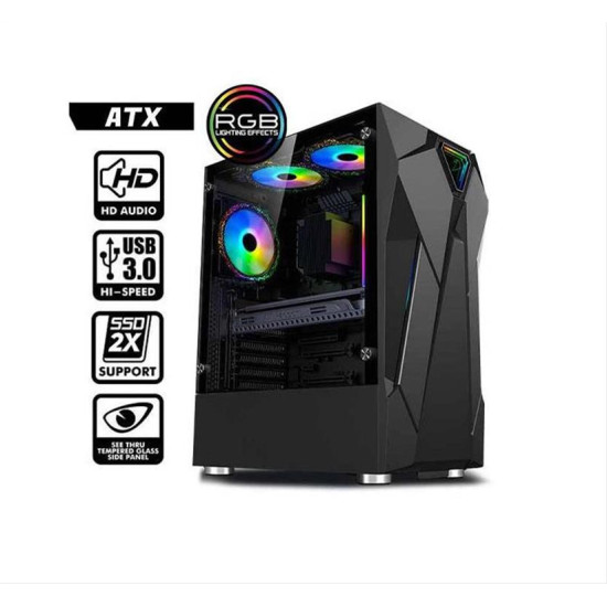ARMAGGEDDON ATX RGB GAMING PC CASE TRON HOLO 5 BLACK - HOLO5B ARMAGGEDDON ATX RGB GAMING PC CASE TRON HOLO 5 BLACK - HOLO5B