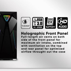 ARMAGGEDDON ATX RGB GAMING PC CASE TRON HOLO 5 BLACK - HOLO5B ARMAGGEDDON ATX RGB GAMING PC CASE TRON HOLO 5 BLACK - HOLO5B