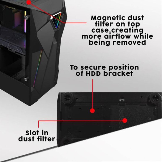 ARMAGGEDDON ATX RGB GAMING PC CASE TRON HOLO 5 BLACK - HOLO5B ARMAGGEDDON ATX RGB GAMING PC CASE TRON HOLO 5 BLACK - HOLO5B