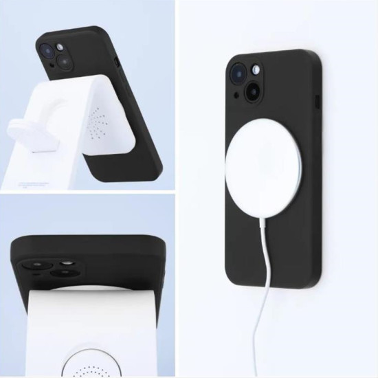Silicone Mag Cover case for IPHONE 12 black