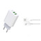 XO wall charger L85C 2x USB 2,4A white + Lightning cable GSM114395