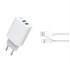 XO wall charger L85C 2x USB 2,4A white + Lightning cable GSM114395