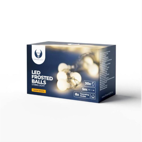 String Light LED FROSTED BALLS FB51 5m 30 balls warm white 230V Forever Light RTV100235