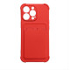 Card Armor Case cover for iPhone 13 card wallet Air Bag armored housing red