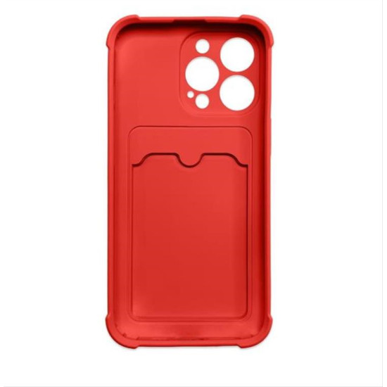 Card Armor Case cover for iPhone 13 card wallet Air Bag armored housing red