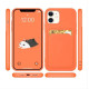 Card Case silicone wallet case with card holder documents for iPhone 13 orange