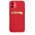 Card Case silicone wallet case with card holder documents for iPhone 12 red
