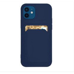 Card Case silicone wallet case with card holder documents for iPhone 11 Pro Max navy blue