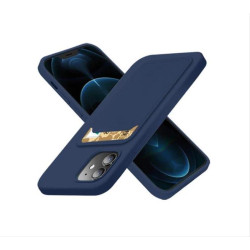 Card Case silicone wallet case with card holder documents for iPhone 11 Pro Max navy blue
