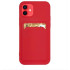 Card Case silicone wallet case with card holder documents for iPhone 11 Pro red