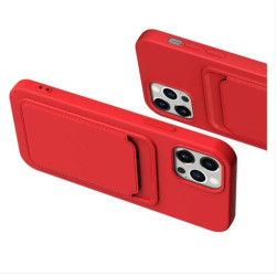 Card Case silicone wallet case with card holder documents for iPhone 11 Pro red
