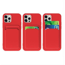 Card Case silicone wallet case with card holder documents for iPhone 11 Pro red