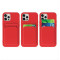 Card Case silicone wallet case with card holder documents for iPhone 11 Pro red