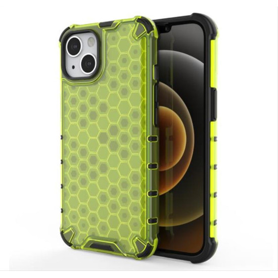 Honeycomb Case armor cover with TPU Bumper for iPhone 13 green Honeycomb Case armor cover with TPU Bumper for iPhone 13 green