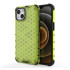 Honeycomb Case armor cover with TPU Bumper for iPhone 13 green