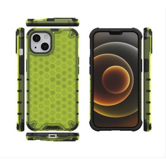 Honeycomb Case armor cover with TPU Bumper for iPhone 13 green Honeycomb Case armor cover with TPU Bumper for iPhone 13 green