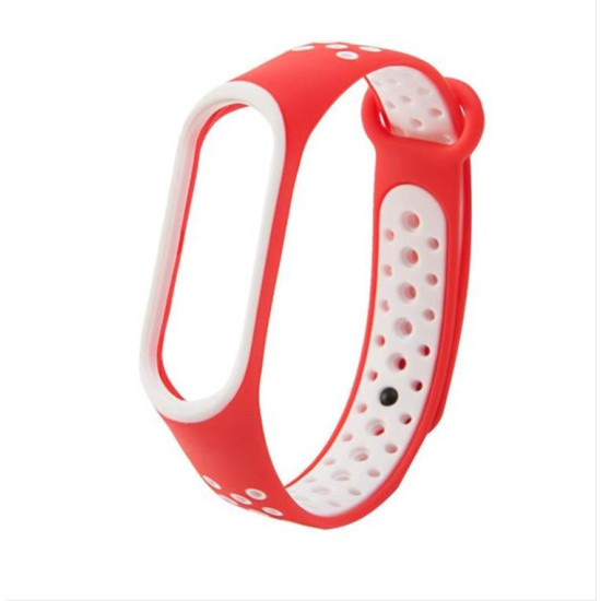 Replacement band strap for Xiaomi Mi Band 4 / Mi Band 3 Dots red-white