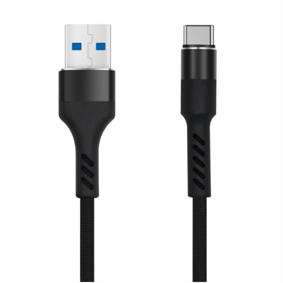 Maxlife MXUC-01 cable USB - USB-C 1,0 m 2A black nylon MXUC-01 BK