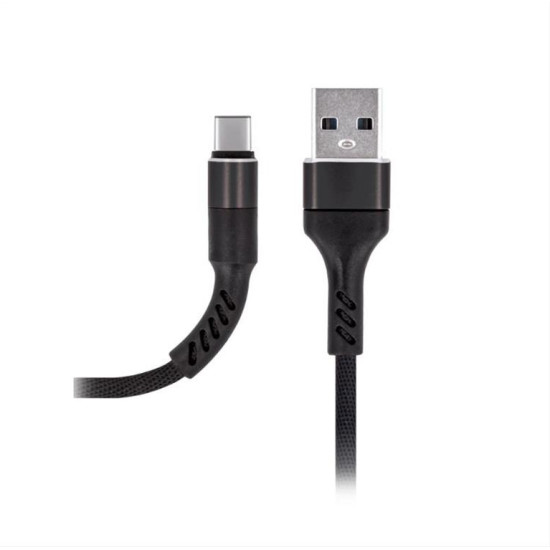 Maxlife MXUC-01 cable USB - USB-C 1,0 m 2A black nylon MXUC-01 BK