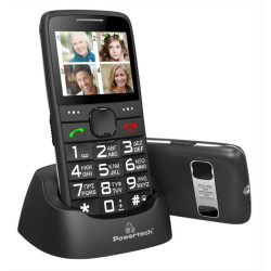 POWERTECH κινητό τηλέφωνο Sentry Eco V2 PTM-18, dual SIM, πλήκτρο SOS, μαύρο
