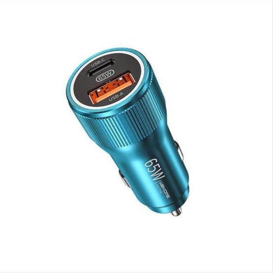 Car Charger WK 65W PD+USB QC3.0 Blue WP-C31
