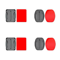 Set of flat and rounded mounting bases for GoPro, DJI Osmo Action, EKEN, SJCam, Insta360 sports cameras with 3M tapes - 2 pieces