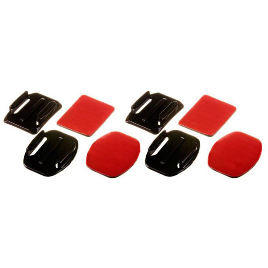 Set of flat and rounded mounting bases for GoPro, DJI Osmo Action, EKEN, SJCam, Insta360 sports cameras with 3M tapes - 2 pieces