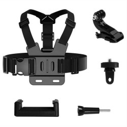 GoPro Chest Strap 5in1 accessories set for GoPro, DJI, Insta360, SJCam, Eken sports cameras (GoPro 5 in 1 chest strap)