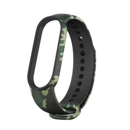 Replacement Camo Silicone Wristband TPU Strap Bracelet Bangle For Xiaomi Mi Band 6 / Mi Band 5 Camo Green