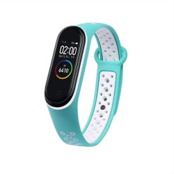 Replacement band strap for Xiaomi Mi Band 4 / Mi Band 3 Dots turquoise-white