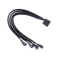 Καλώδιο , Y-Splitter, For fan, MOLEX to 4x4PIN, 0.3m Μαυρο - 18322