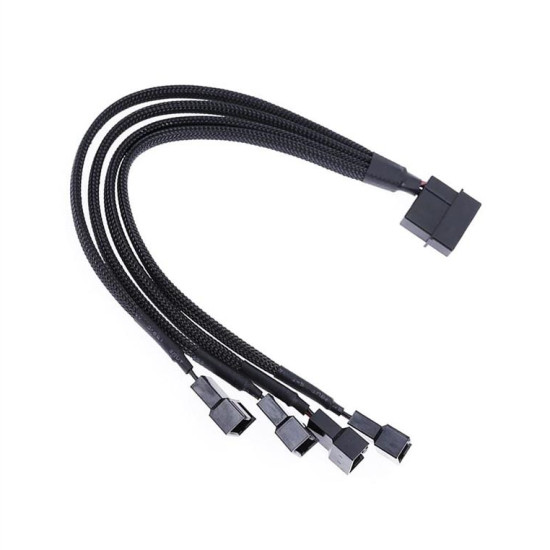 Καλώδιο , Y-Splitter, For fan, MOLEX to 4x4PIN, 0.3m Μαυρο - 18322
