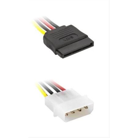 POWERTECH καλώδιο SATA 15pin (F) σε IDE 4pin (M) CAB-W011, 15cm