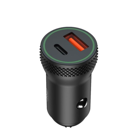 XO car charger CC33 PD QC 3.0 18W 1X USB 1x USB-C black