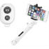 Combo selfie stick with tripod and remote control bluetooth white